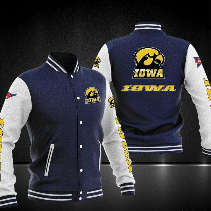 Iowa Hawkeyes Navy Varsity Baseball Jacket for Men & Women | NCAA Team Fan Gift