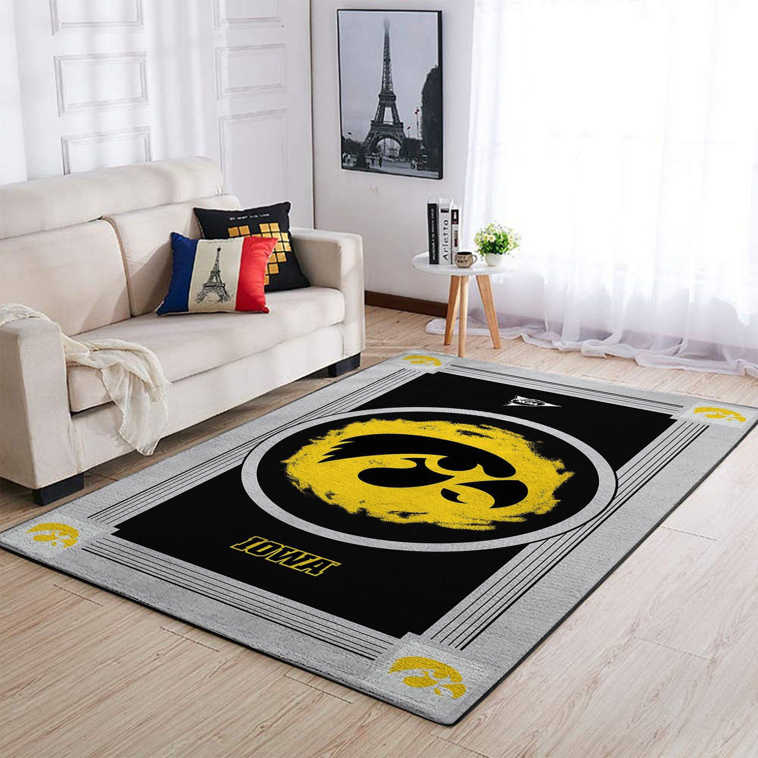 Iowa Hawkeyes Team Logo Nice Gift Rectangle Area Rug – Full Print Carpet For Living Room & Bedroom Home Decor