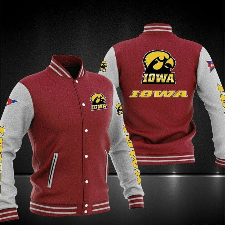 Iowa Hawkeyes Varsity Baseball Jacket for Men & Women | NCAA Team Fan Gift