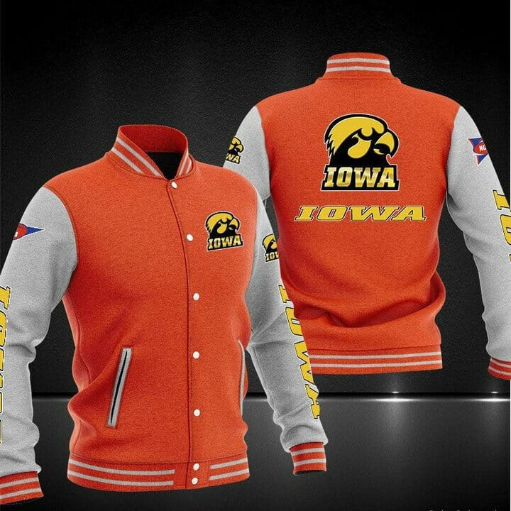 Iowa Hawkeyes Varsity Baseball Jacket for Men & Women | NCAA Team Fan Gift