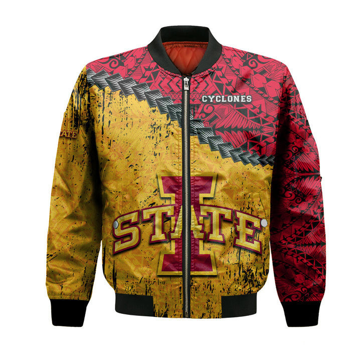 Iowa State Cyclones Cardinal Gold Bomber Jacket | NCAA College Team Jacket for Men & Women | Sports Fan Gift