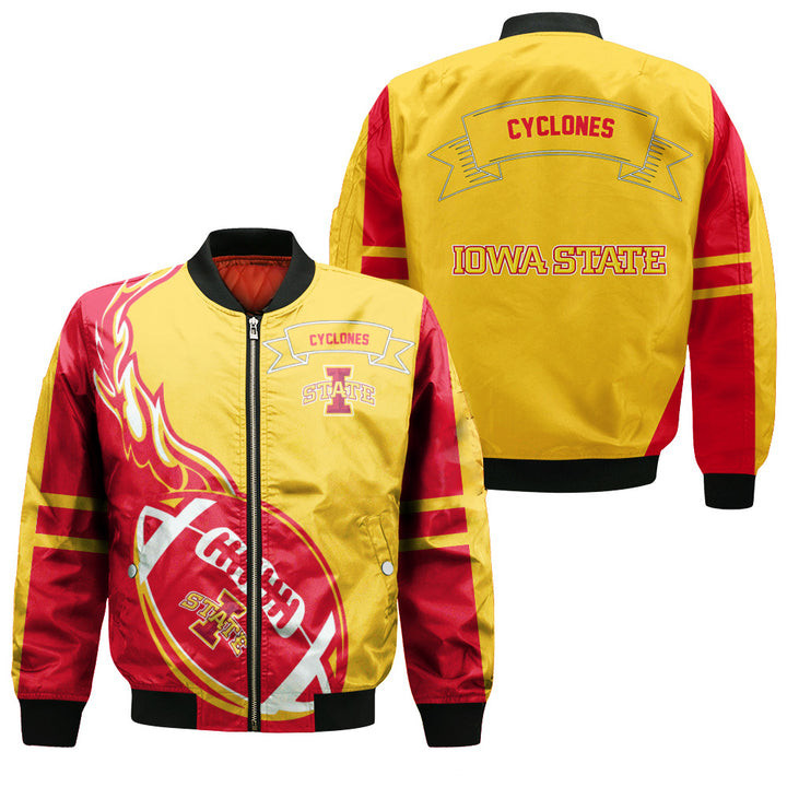 Iowa State Cyclones Cardinal Gold Bomber Jacket | NCAA College Team Jacket for Men & Women | Sports Fan Gift - Image 3