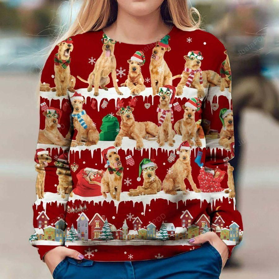 Irish Terrier Snow Christmas Ugly Christmas Sweater, Perfect Holiday Gift