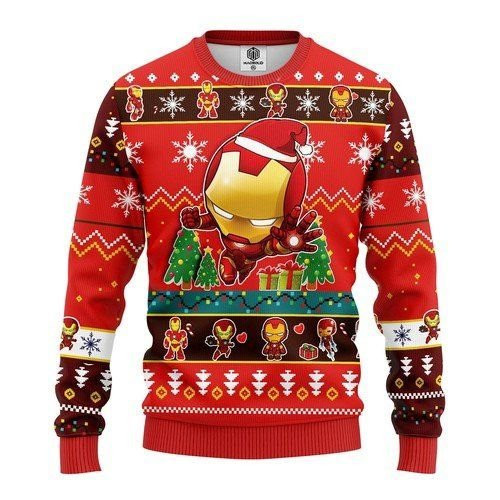Iron Man Chibi For Unisex Ugly Christmas Sweater,