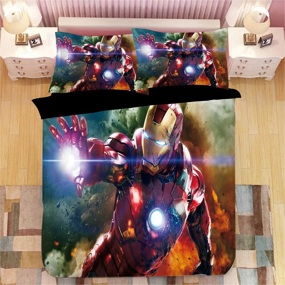 Iron Man Tony Stark Duvet Cover Quilt Cover Pillowcase Bedding Set Bed Linen Home Bedroom Decor