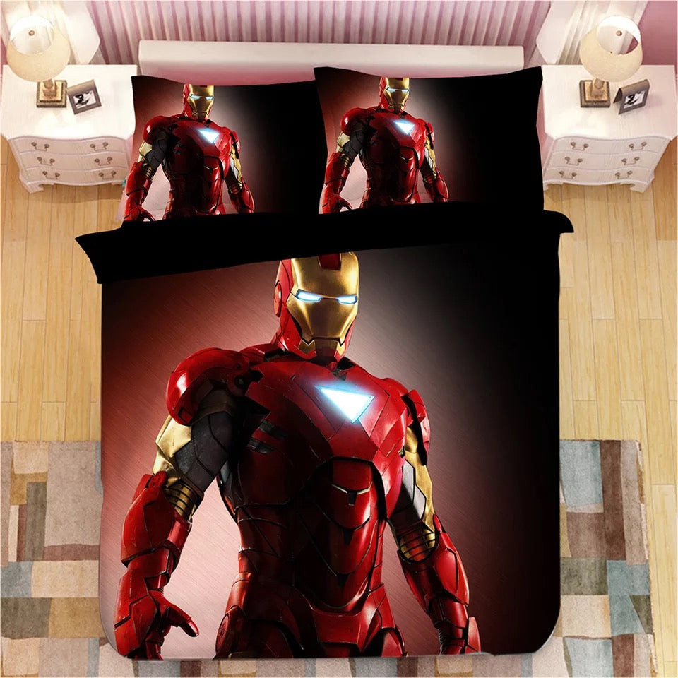 Iron Man Tony Stark Duvet Cover Quilt Cover Pillowcase Bedding Set Bed Linen Home Bedroom Decor
