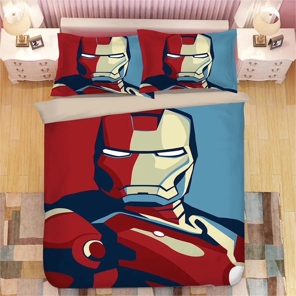 Iron Man Tony Stark Duvet Cover Quilt Cover Pillowcase Bedding Set Bed Linen Home Bedroom Decor