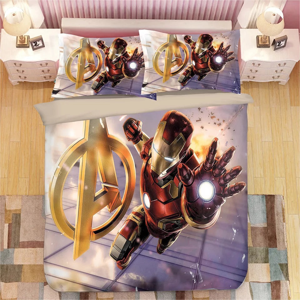 Iron Man Tony Stark Duvet Cover Quilt Cover Pillowcase Bedding Set Bed Linen Home Bedroom Decor
