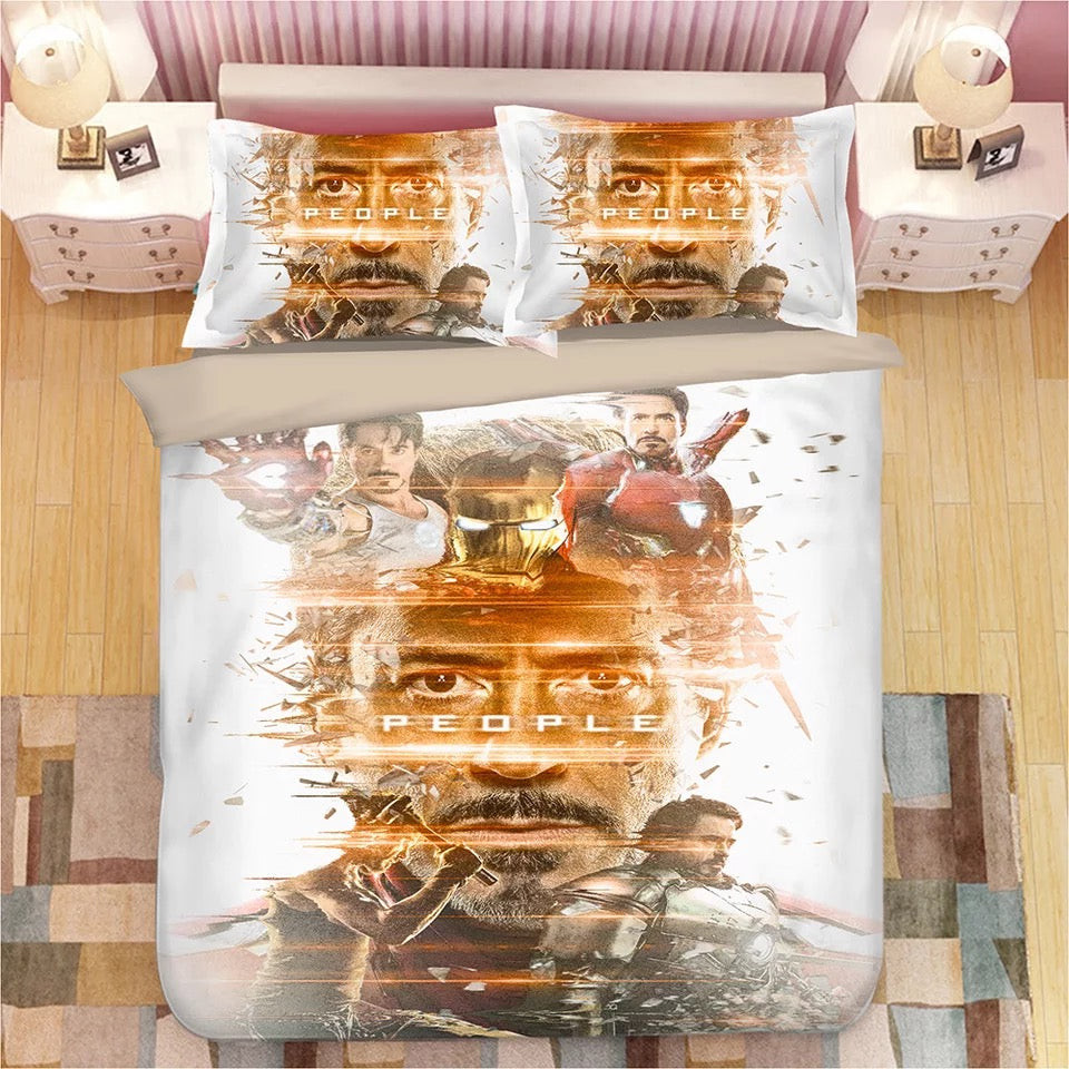 Iron Man Tony Stark Duvet Cover Quilt Cover Pillowcase Bedding Set Bed Linen Home Bedroom Decor