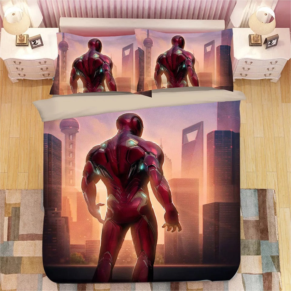Iron Man Tony Stark Duvet Cover Quilt Cover Pillowcase Bedding Set Bed Linen Home Bedroom Decor