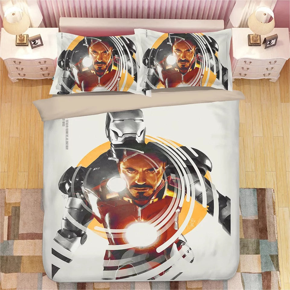 Iron Man Tony Stark Duvet Cover Quilt Cover Pillowcase Bedding Set Bed Linen Home Bedroom Decor