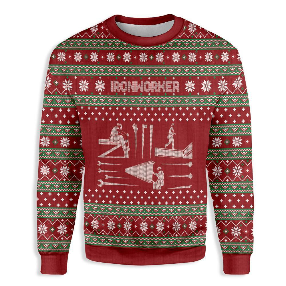 Ironworker Christmas Ugly Christmas Sweater, Perfect Holiday Gift
