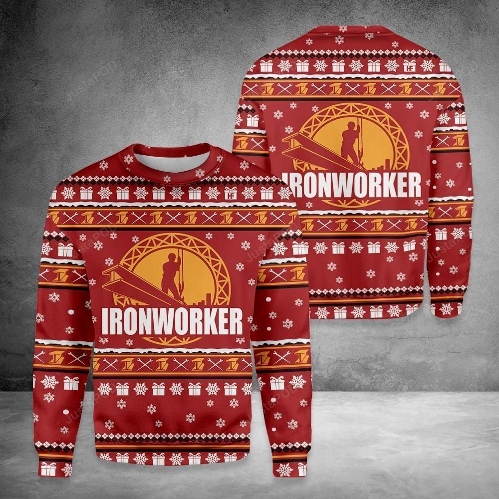 Ironworker Merry Christmas Ugly Christmas Sweater, Perfect Holiday Gift