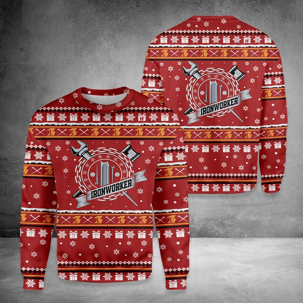 Ironworker Ugly Christmas Sweater, Perfect Holiday Gift