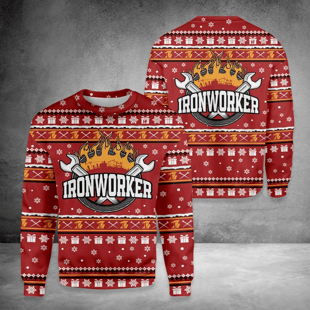 Ironworker Ugly Christmas Sweater, Perfect Holiday Gift