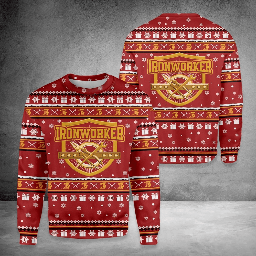 Ironworker Ugly Christmas Sweater, Perfect Holiday Gift