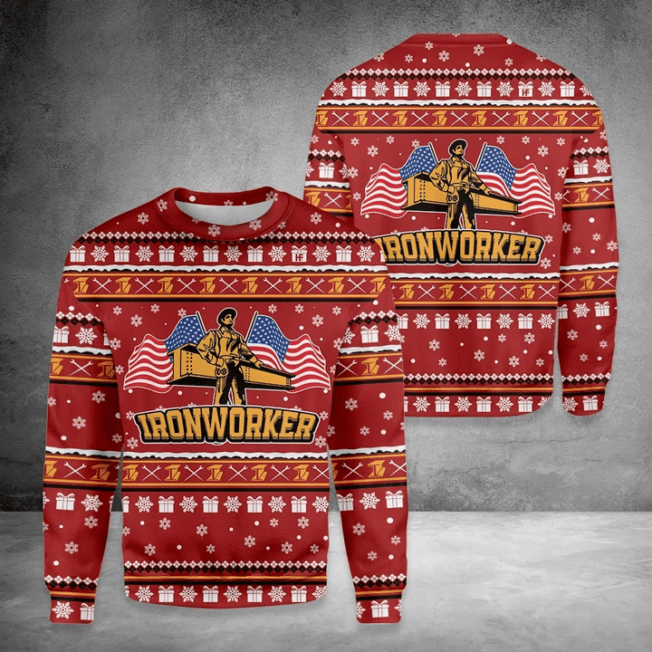 Ironworker Ugly Christmas Sweater, Perfect Holiday Gift