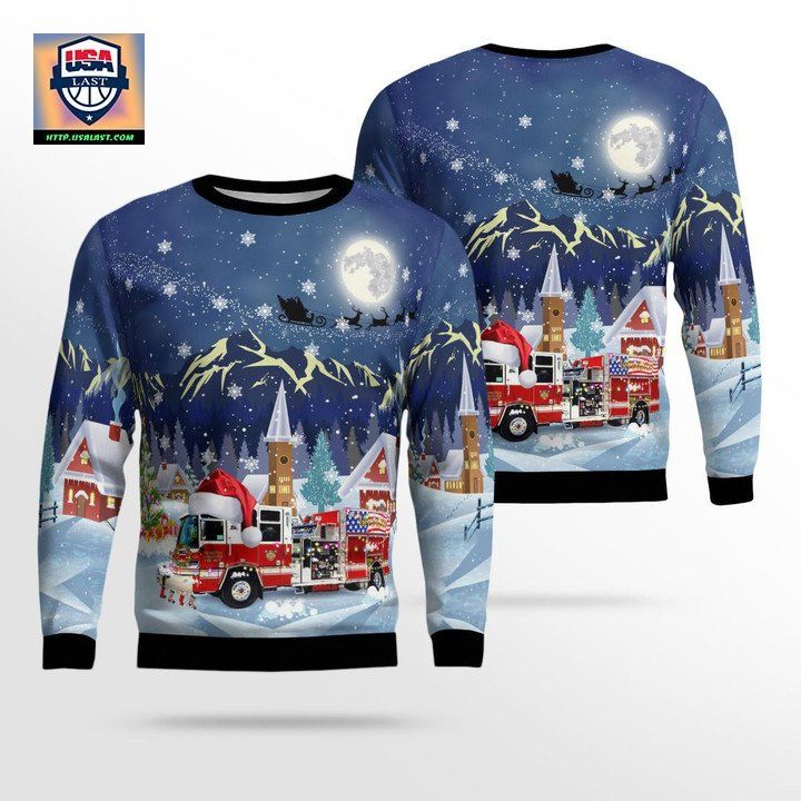 Irvington Volunteer Fire Department Omaha Nebraska Christmas AOP Sweater