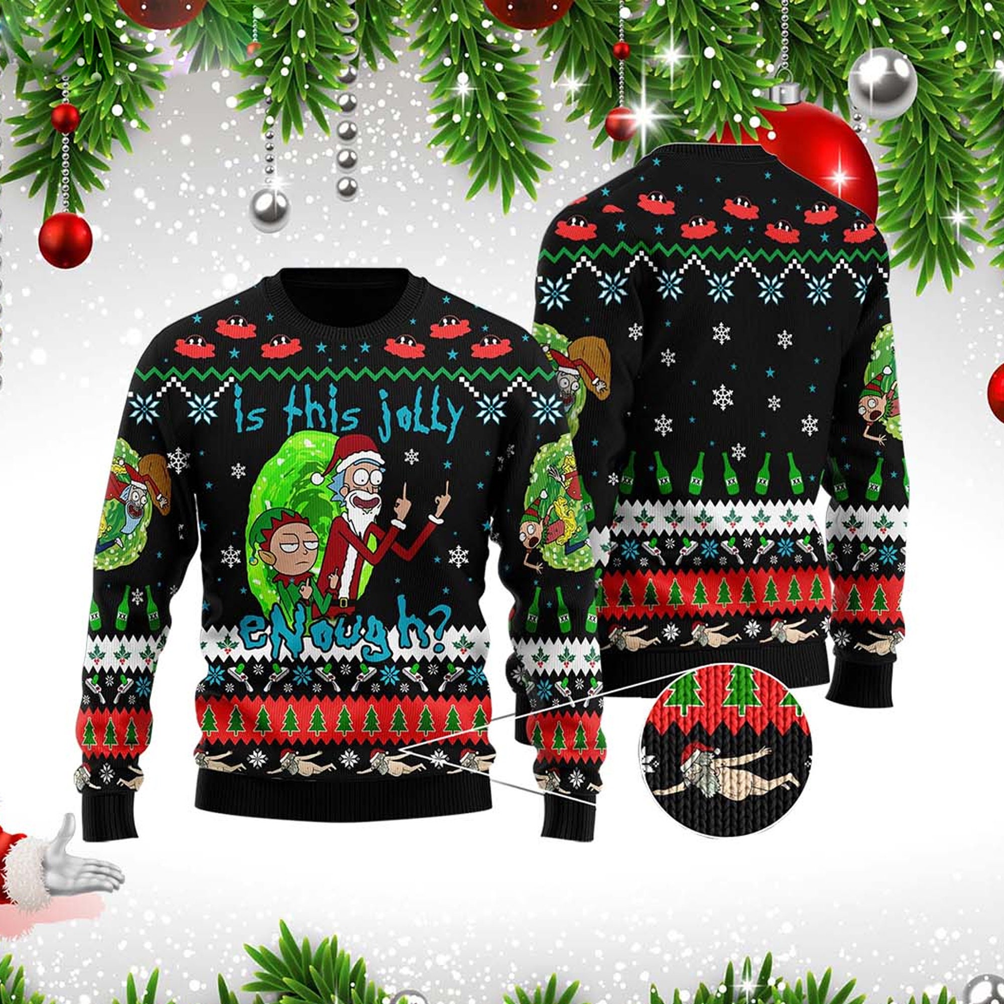 Is This Jolly Enough Rick and Morty Ugly Christmas Sweater