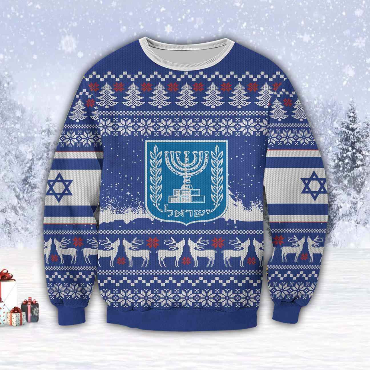 Israel 3D All Over Print Ugly Christmas Sweater