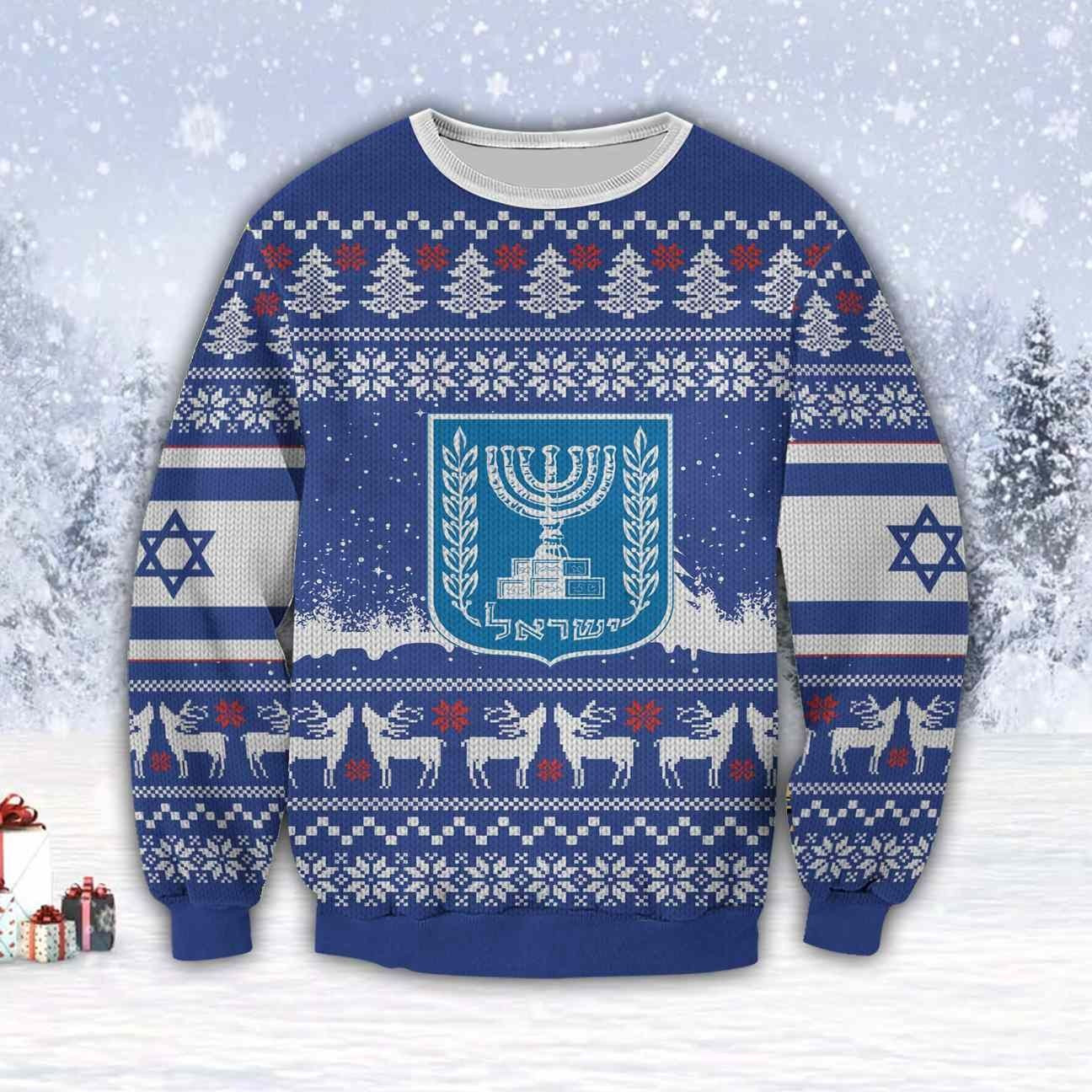 Israel 3D Ugly Christmas Sweater, Perfect Holiday Gift