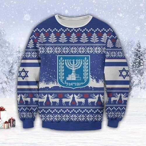 Israel For Unisex Ugly Christmas Sweater,