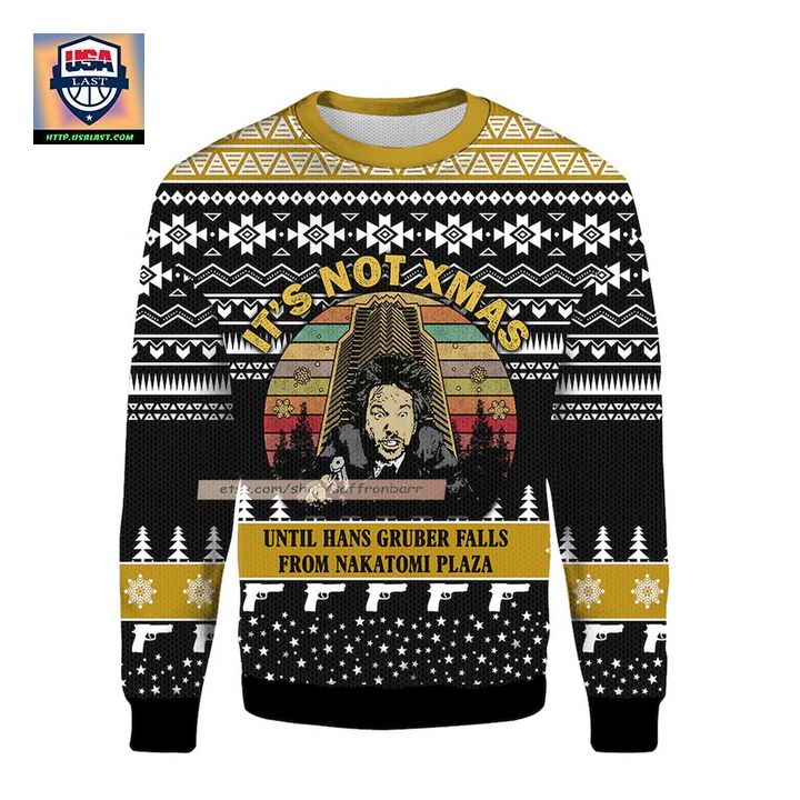 Its No Xmas Until Hans Gruber Falls From Nakatomi Plaza Ugly Christmas 3D Sweater