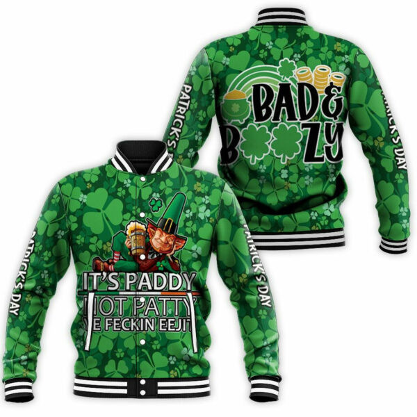 Its Paddy Not Patty Saint Patrickâ€™s Day Baseball Jacket for Men & Women | Holiday Fan Gift
