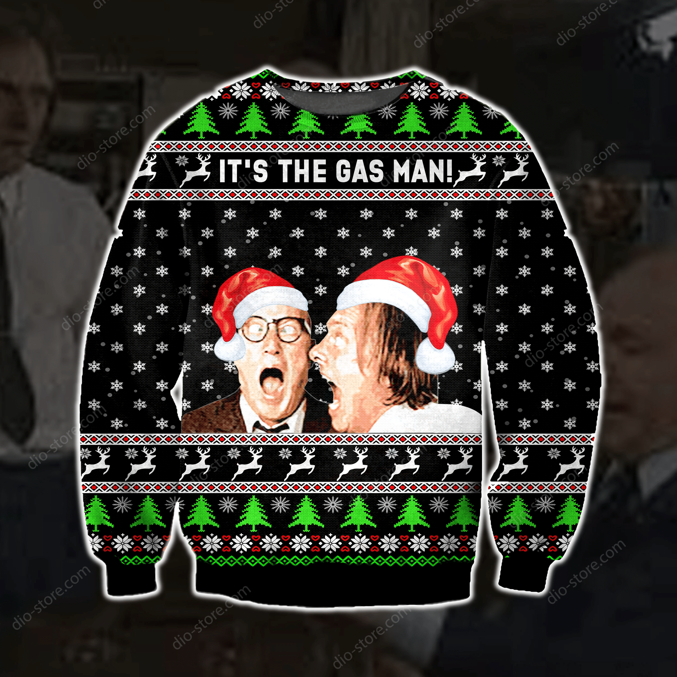 It'S The Gas Man Knitting Pattern 3D Print Ugly Christmas Sweater
