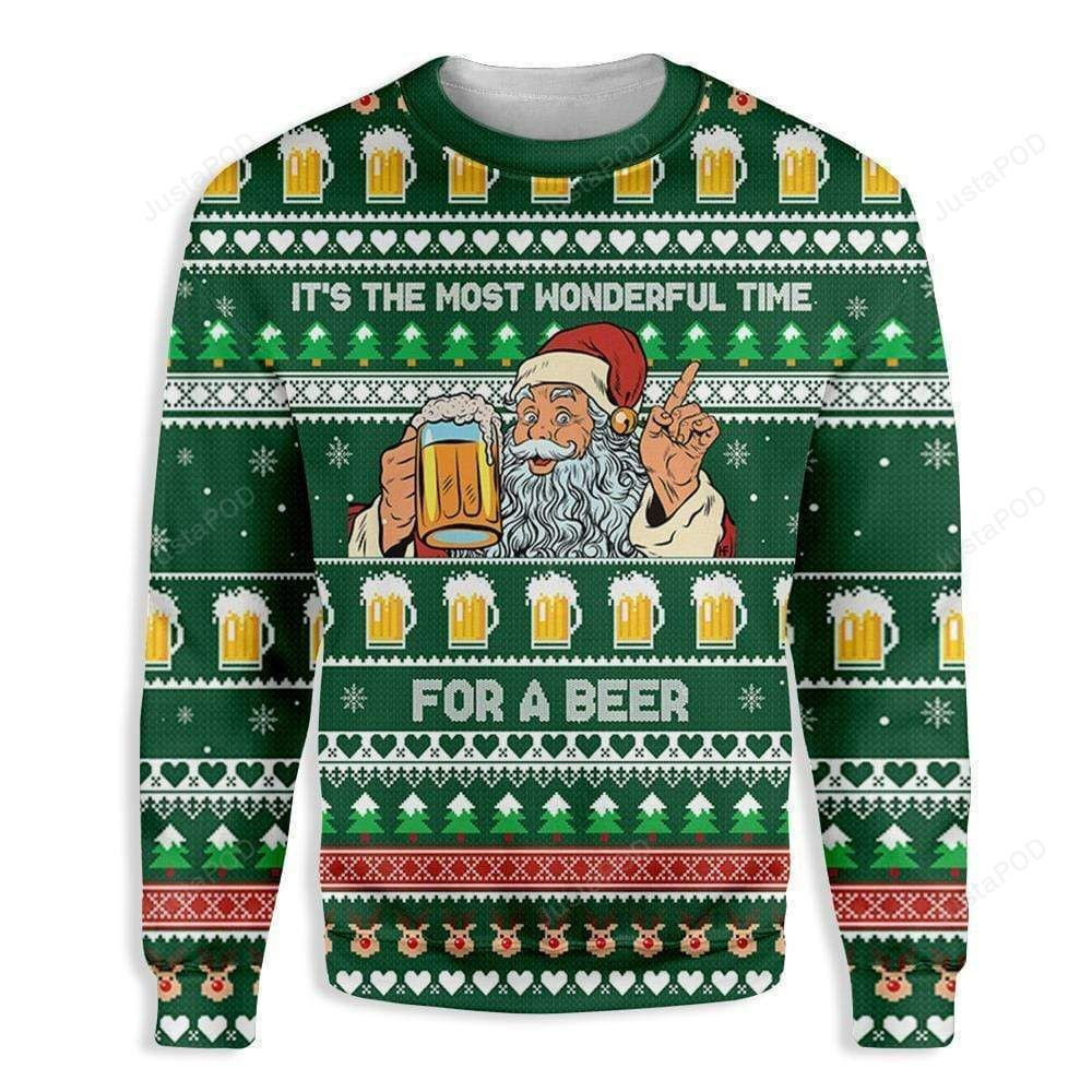 Its The Most Wonderful Occasion For A Beer Santa Ugly Christmas Sweater, Perfect Holiday Gift