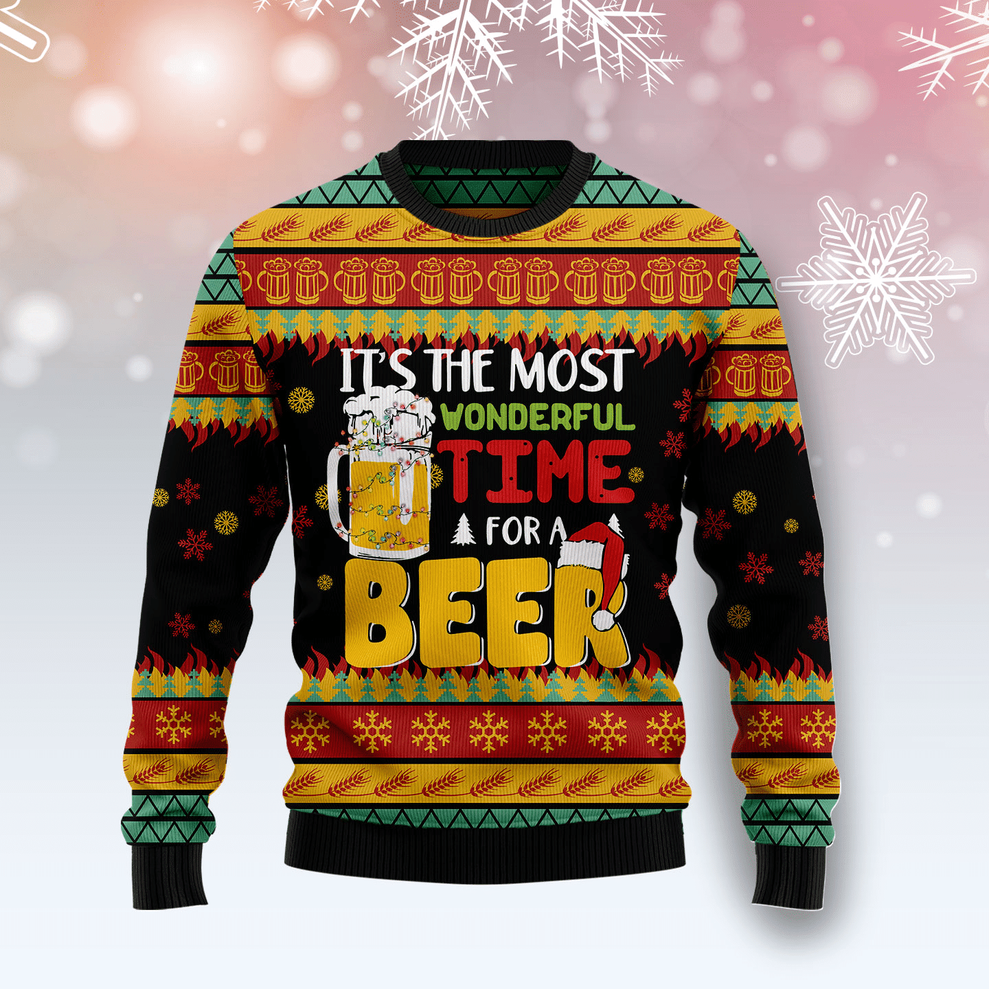 Its The Most Wonderful Time For A Beer Ugly Christmas Sweater, Perfect Holiday Gift