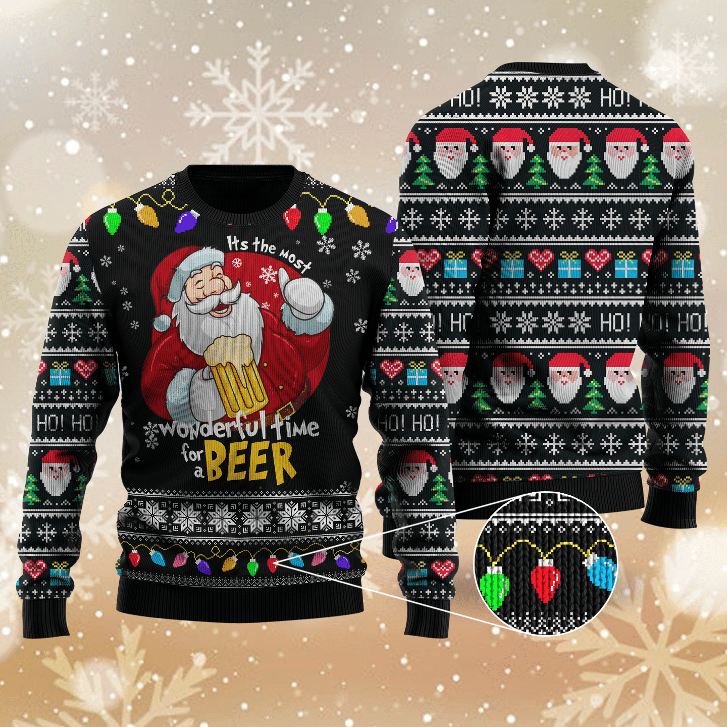 Its The Most Wonderful Time For A Beer Ugly Christmas Sweater, Perfect Holiday Gift