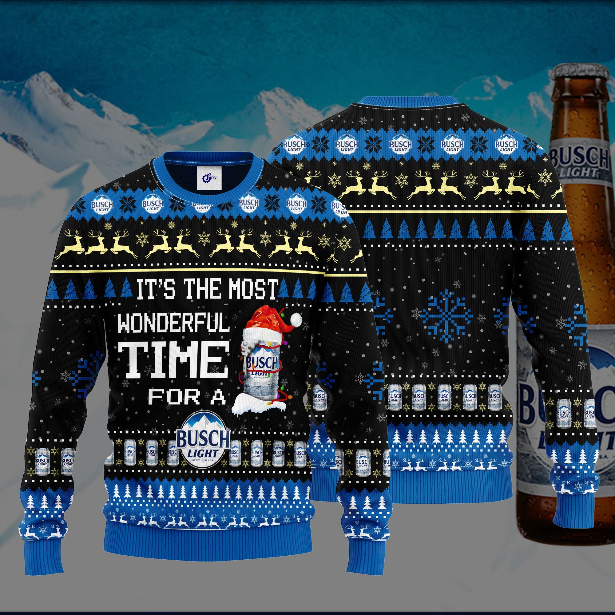 It'S The Most Wonderful Time For A Busch Light Ugly Christmas Sweater