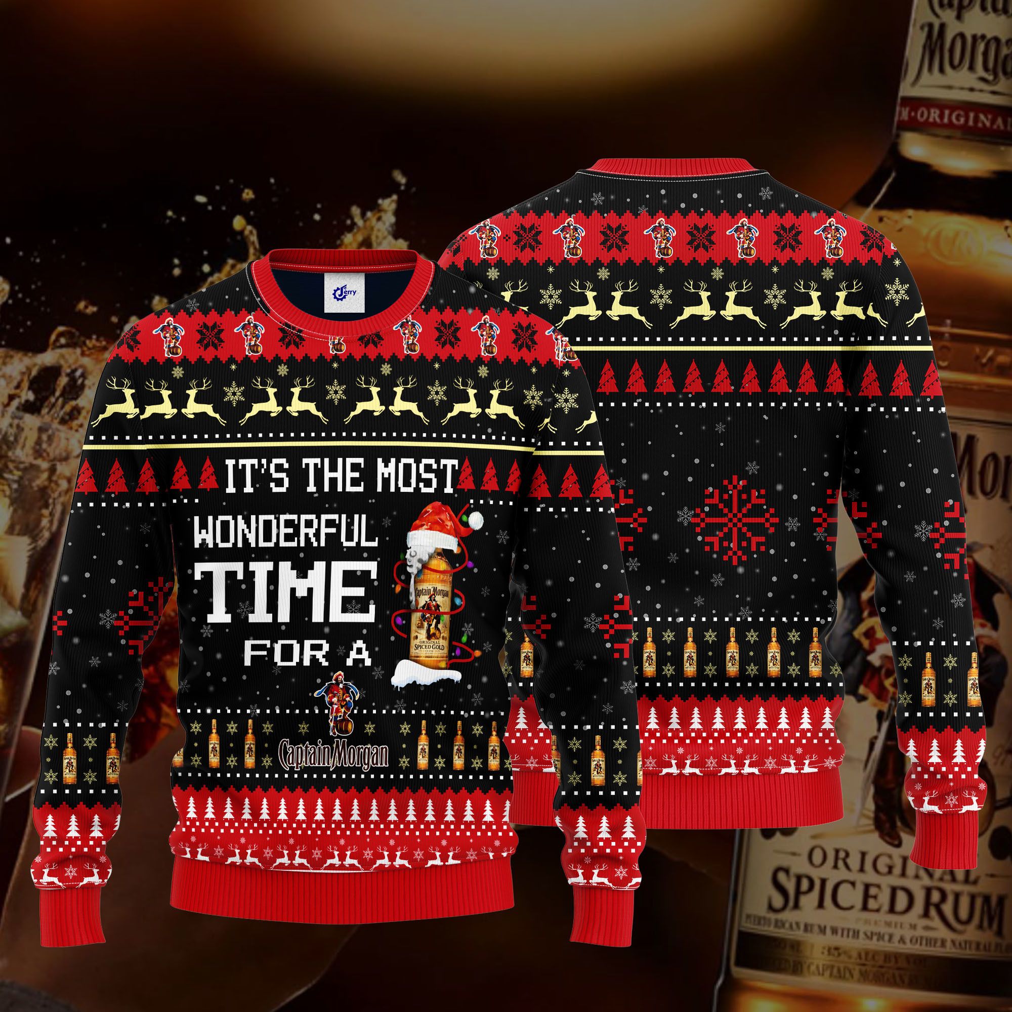 It'S The Most Wonderful Time For A Captain Morgan Ugly Christmas Sweater