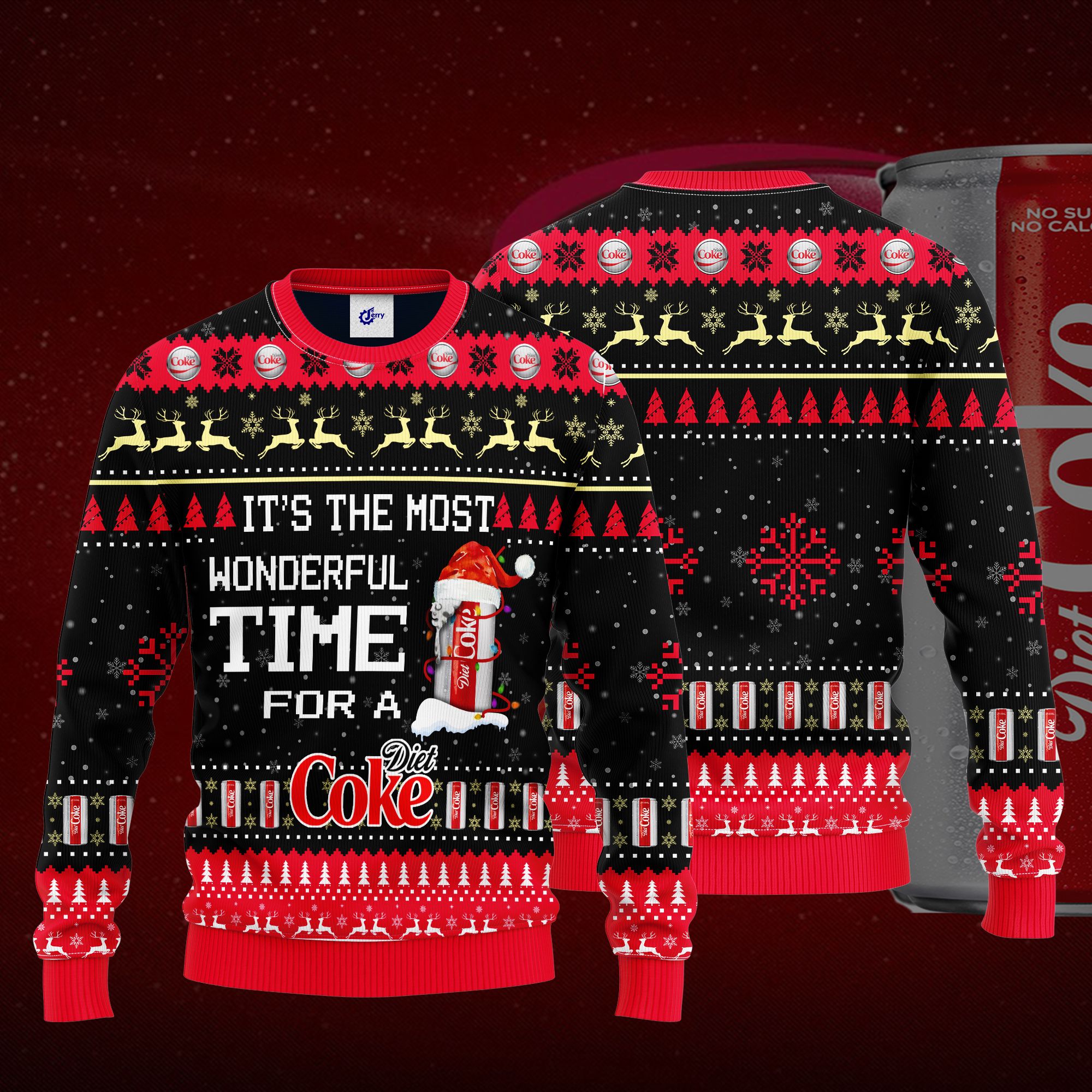 It'S The Most Wonderful Time For A Diet Coke Ugly Christmas Sweater
