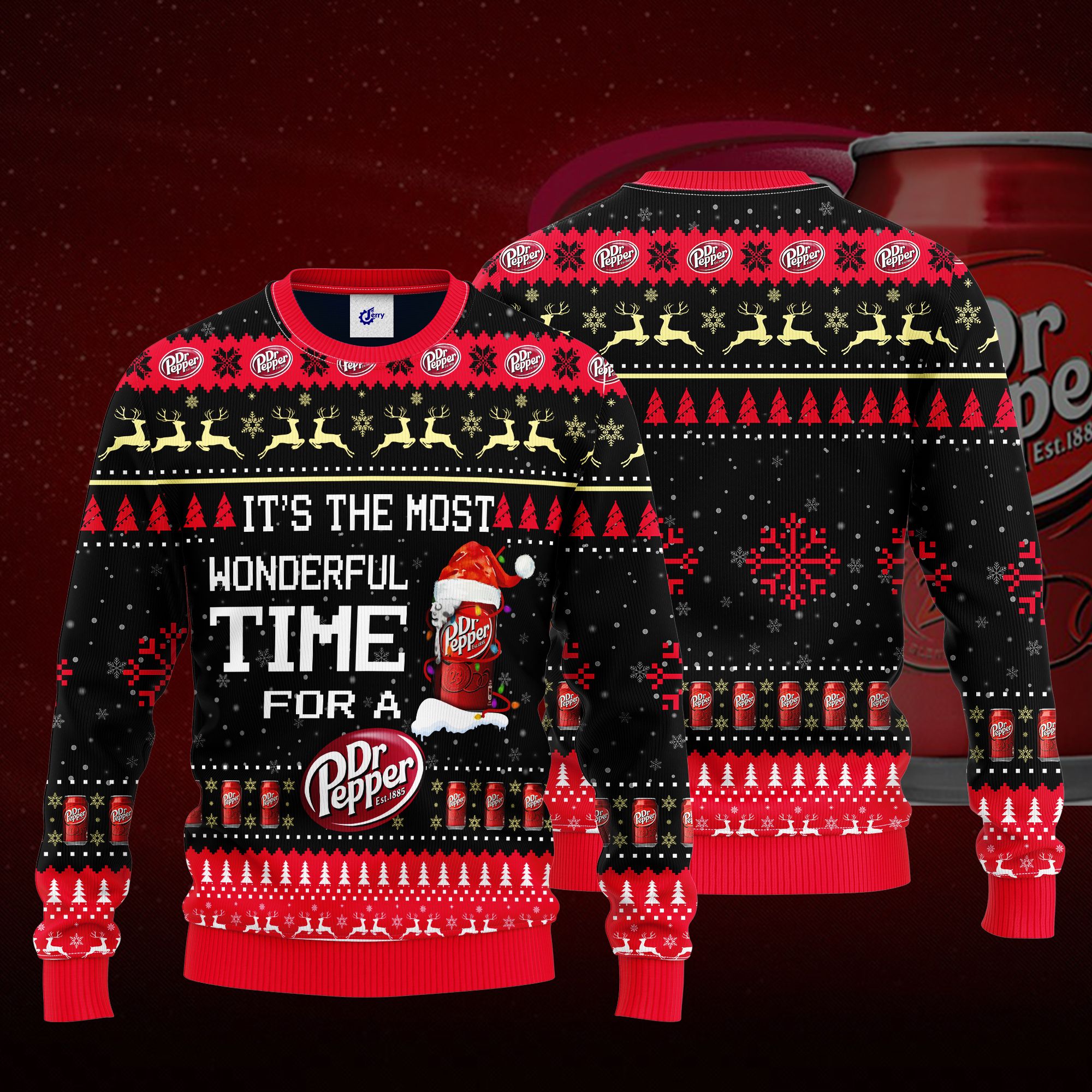 It'S The Most Wonderful Time For A Dr Pepper Ugly Christmas Sweater