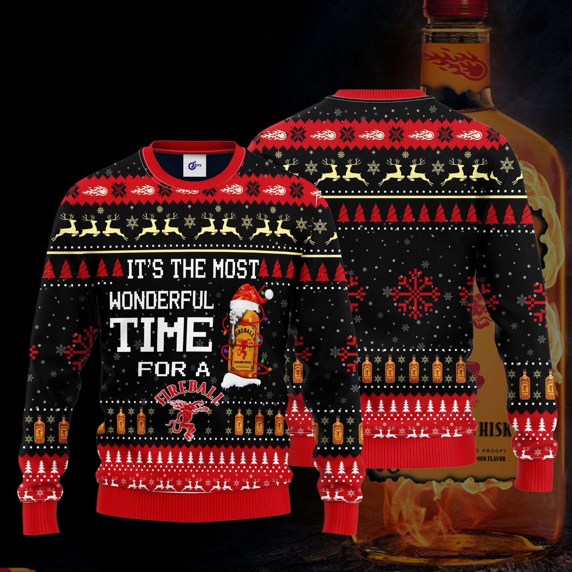 It'S The Most Wonderful Time For A Fireball Ugly Christmas Sweater