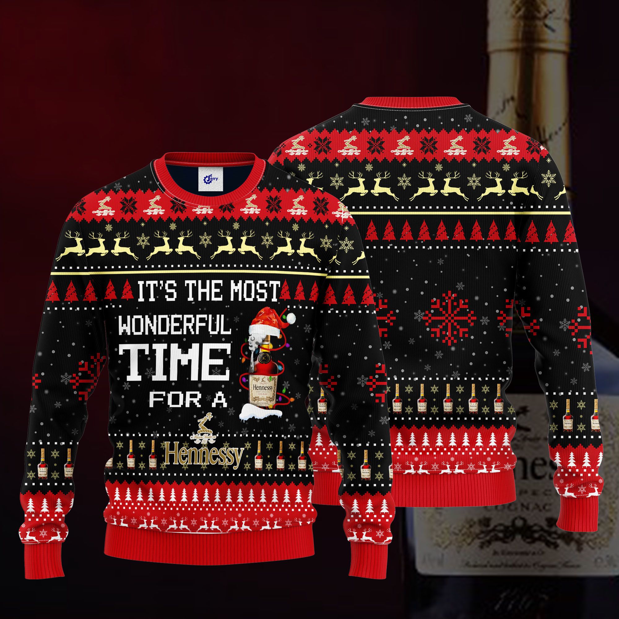 It'S The Most Wonderful Time For A Hennessy Ugly Christmas Sweater