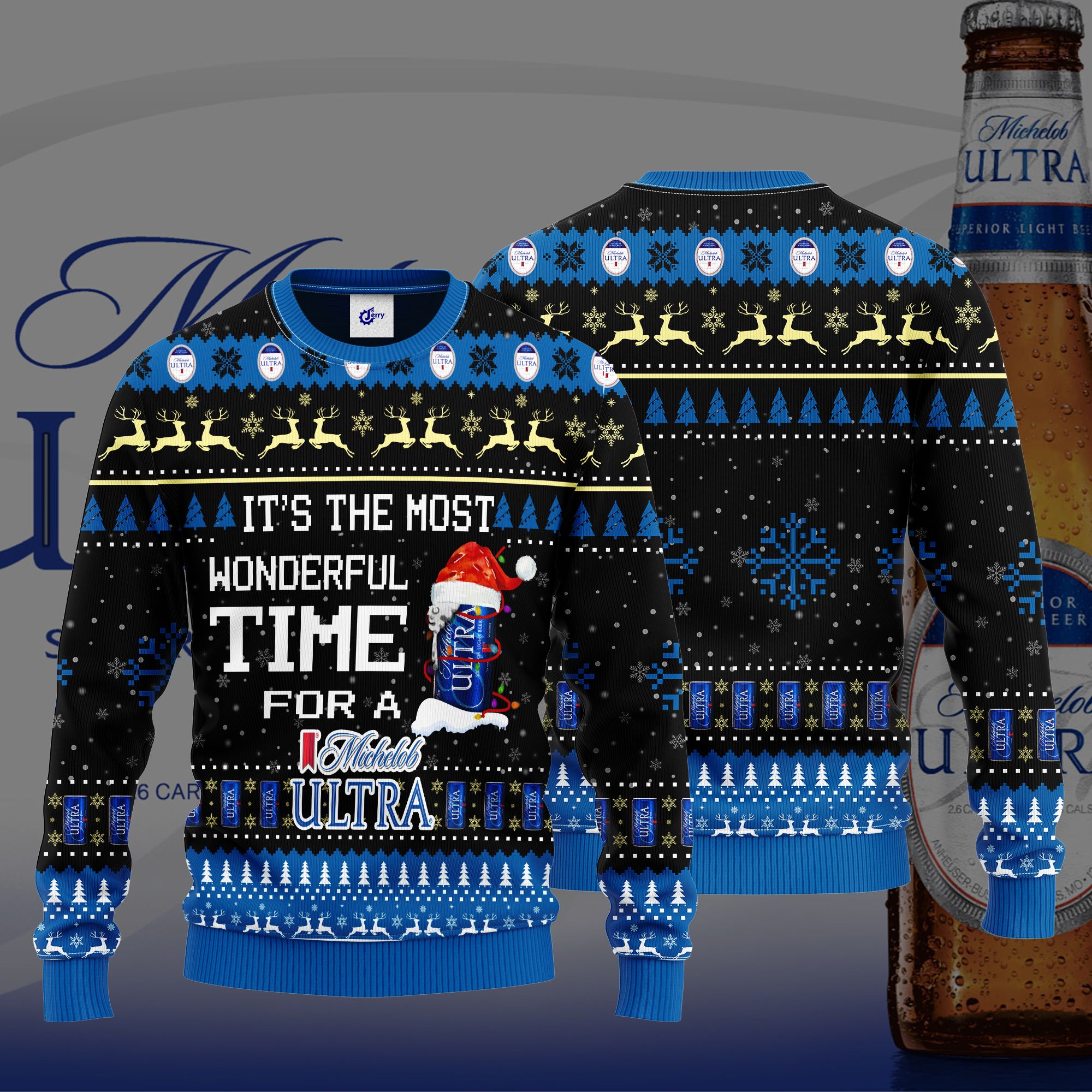 It'S The Most Wonderful Time For A Michelob Ultra Ugly Christmas Sweater