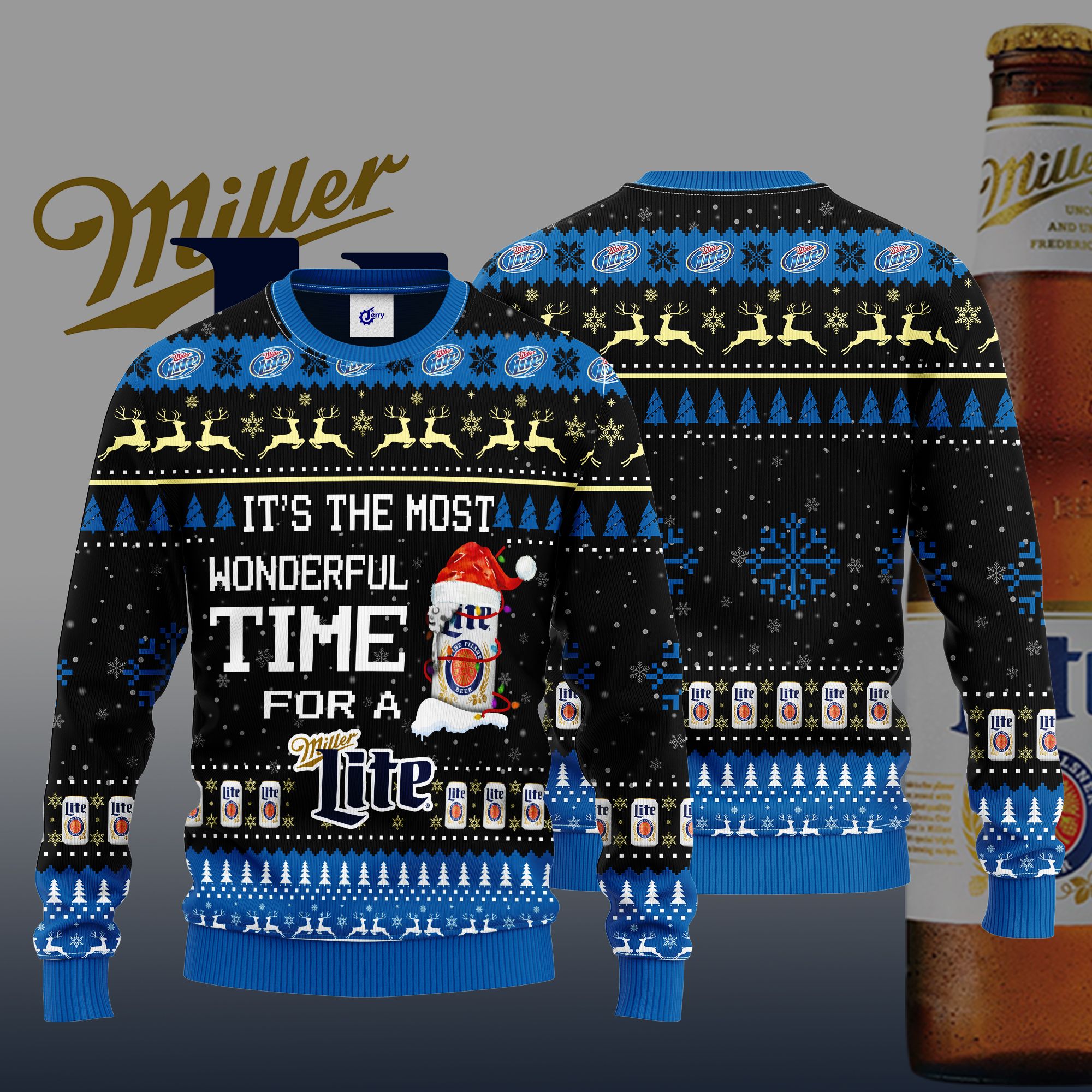 It'S The Most Wonderful Time For A Miller Lite Ugly Christmas Sweater