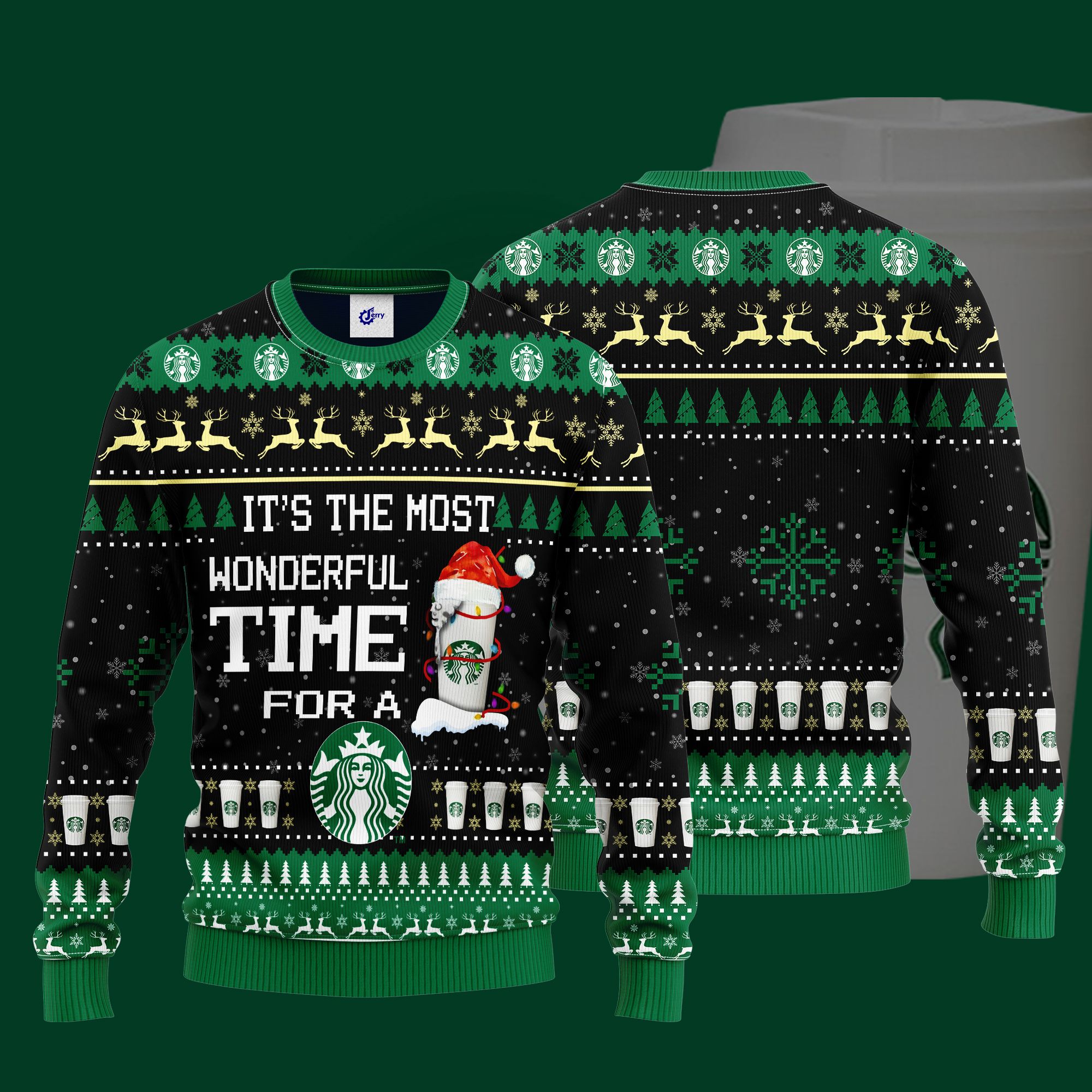It'S The Most Wonderful Time For A Starbucks Ugly Christmas Sweater