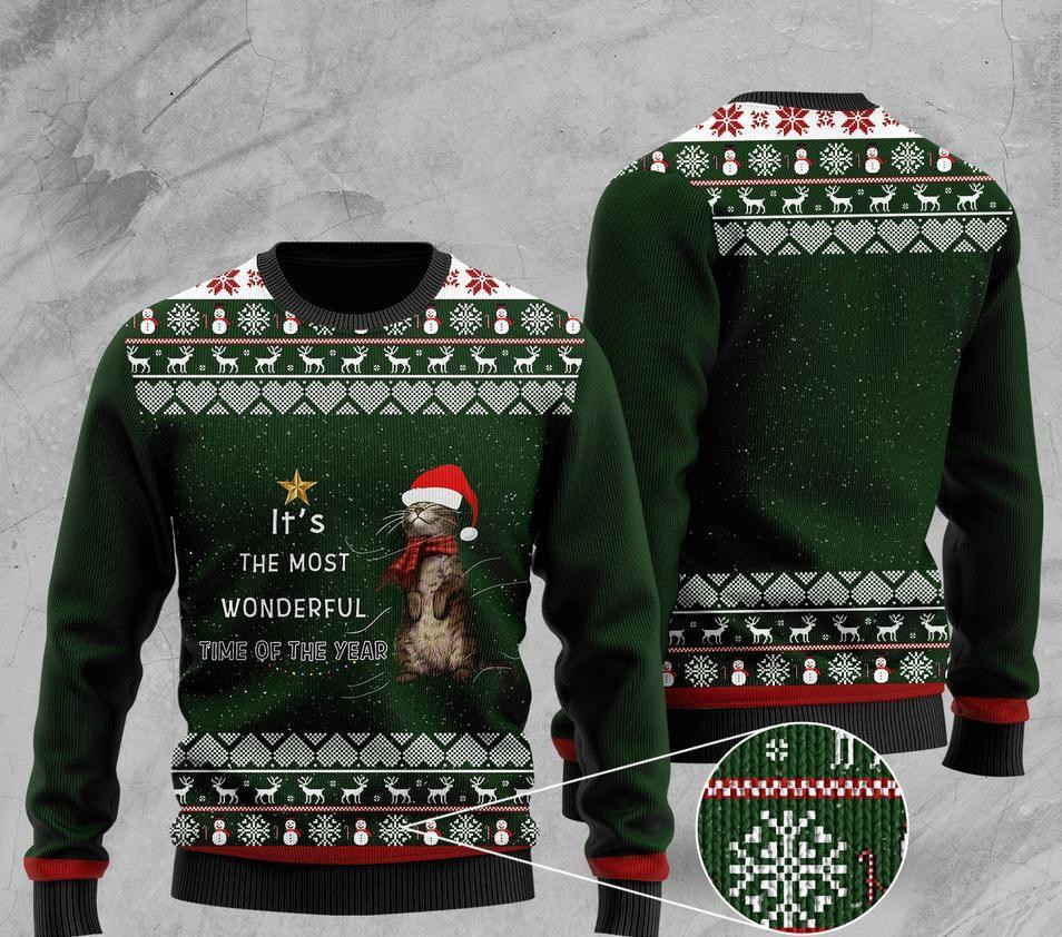 Its The Most Wonderful Time Of The Year Otter Ugly Christmas Sweater, Perfect Holiday Gift
