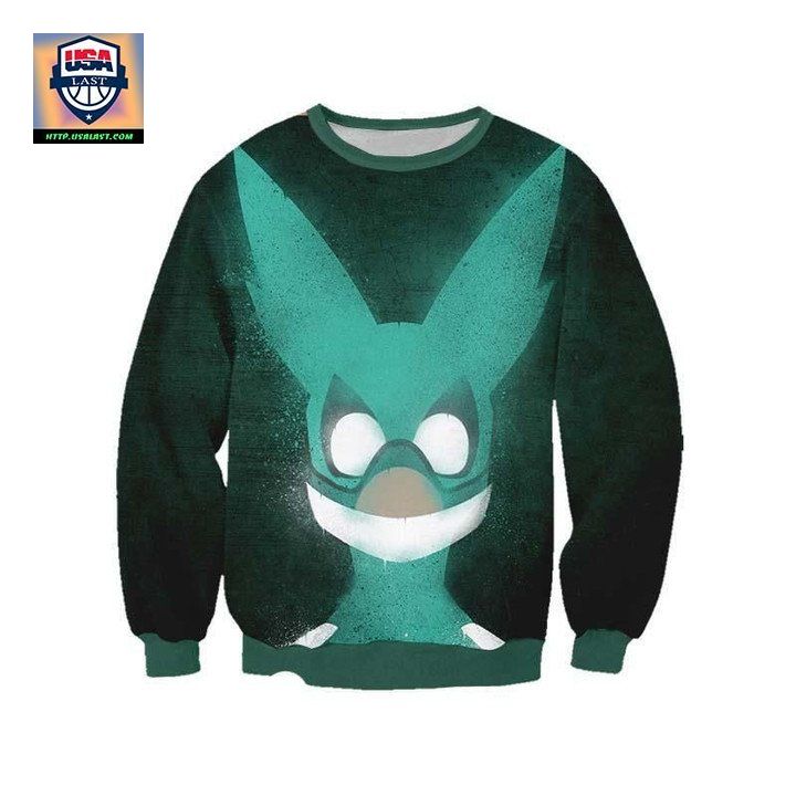 Izuku Midoriya Green Costume Sweater My Hero Academia 3D Printed Sweater