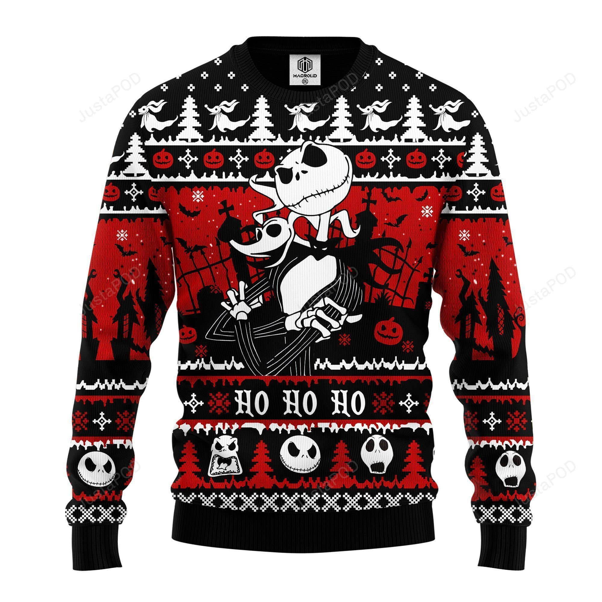 Jack And Zero Nightmare Before Xmas Ugly Christmas Sweater, Perfect Holiday Gift
