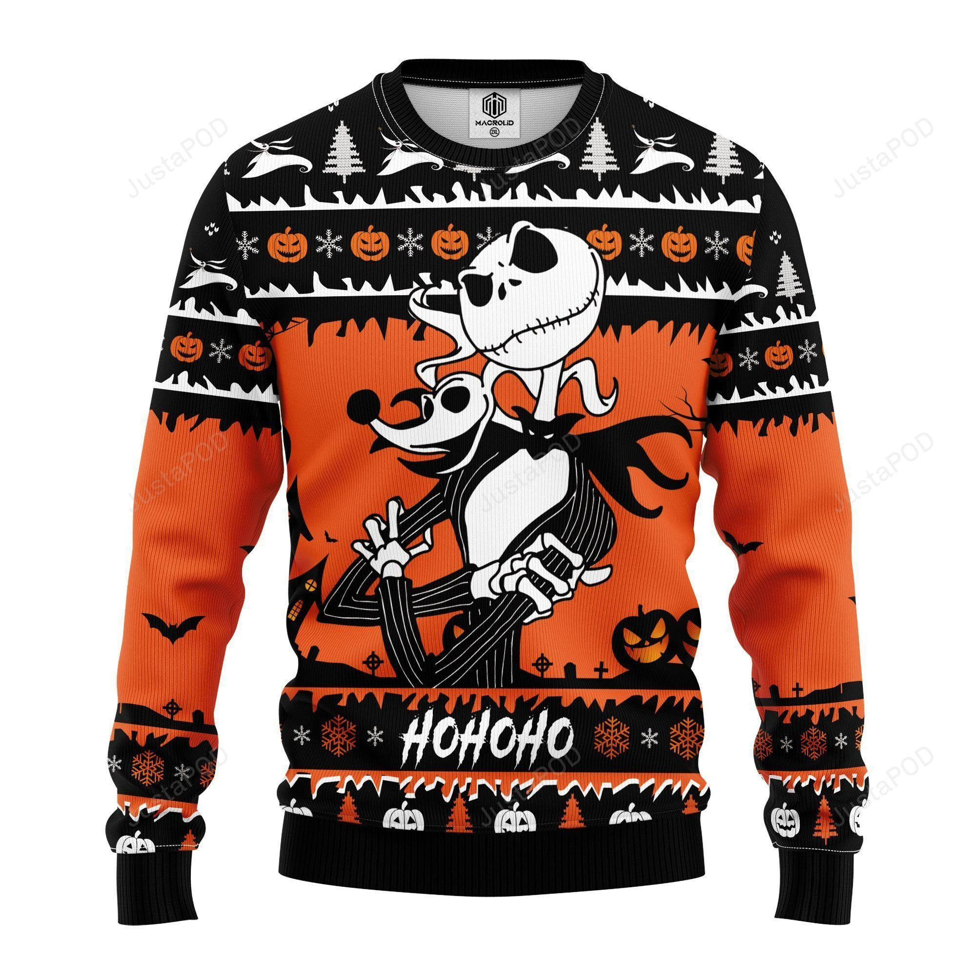 Jack And Zero Nightmare Ugly Christmas Sweater, Perfect Holiday Gift
