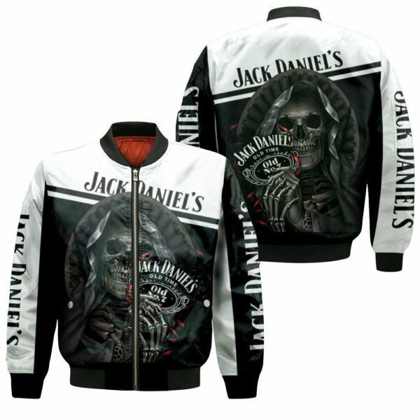 Jack Daniels Skull 3D Print Bomber Jacket | Streetwear Jacket for Men & Women | Fan Gift