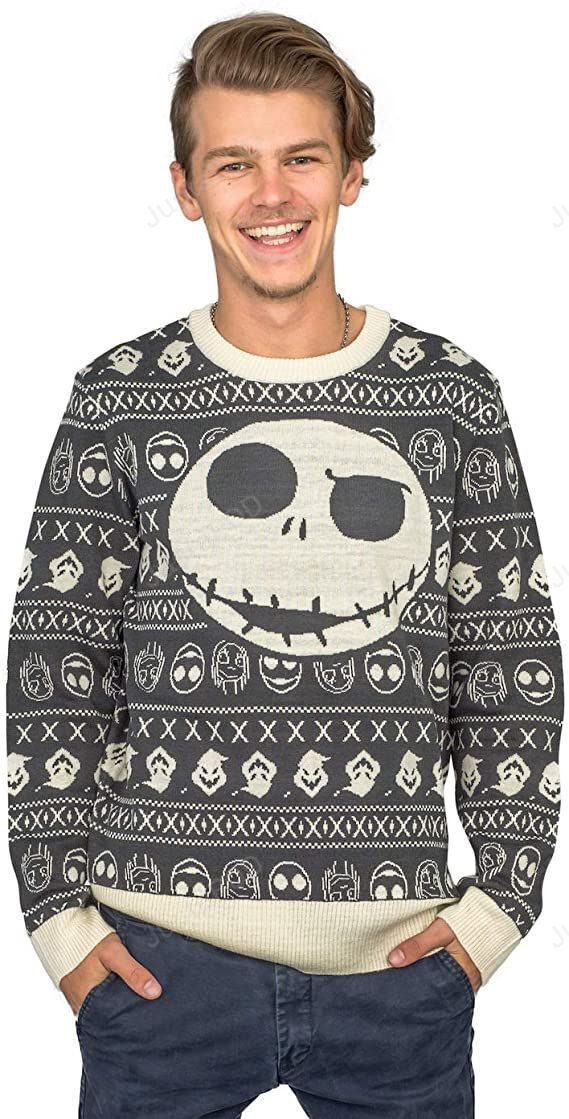 Jack Sally The Nightmare Before Christmas Adult Ugly Christmas Sweater, Perfect Holiday Gift