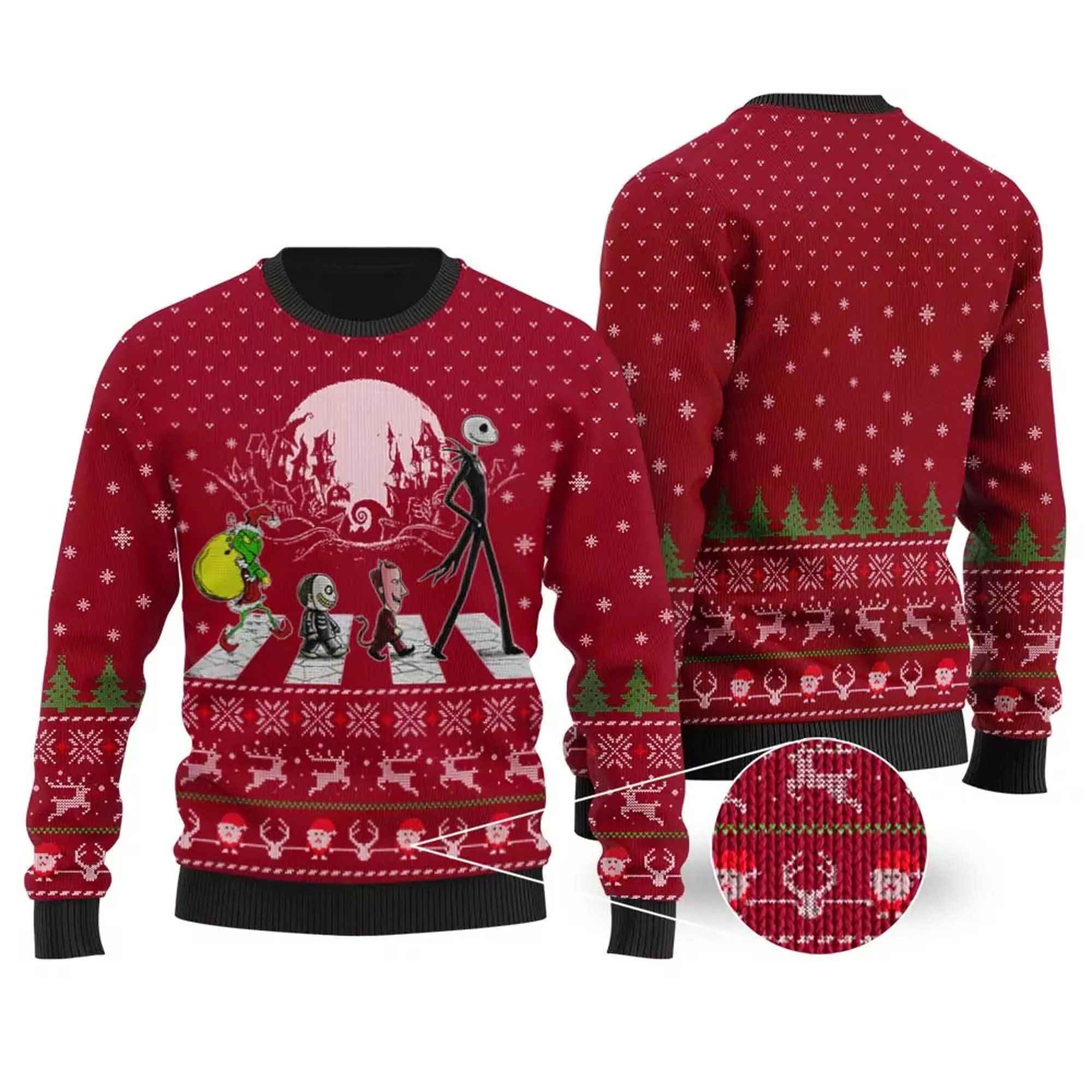 Jack Skellington And Grinch Ugly Christmas Sweater