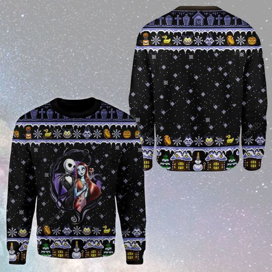 Jack Skellington And Sally Nightmare For Unisex Ugly Christmas Sweater,