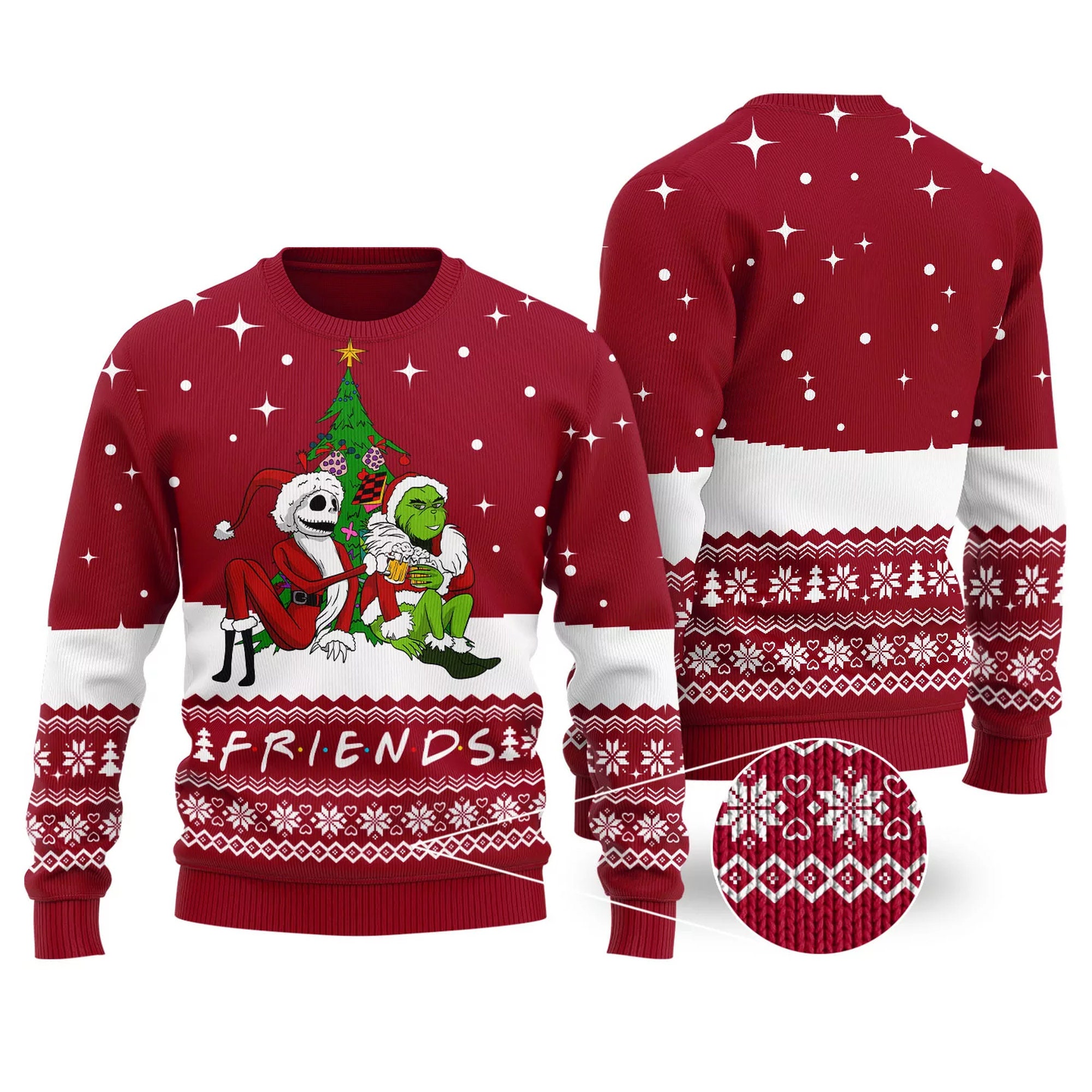 Jack Skellington Grinch Ugly Christmas Sweater